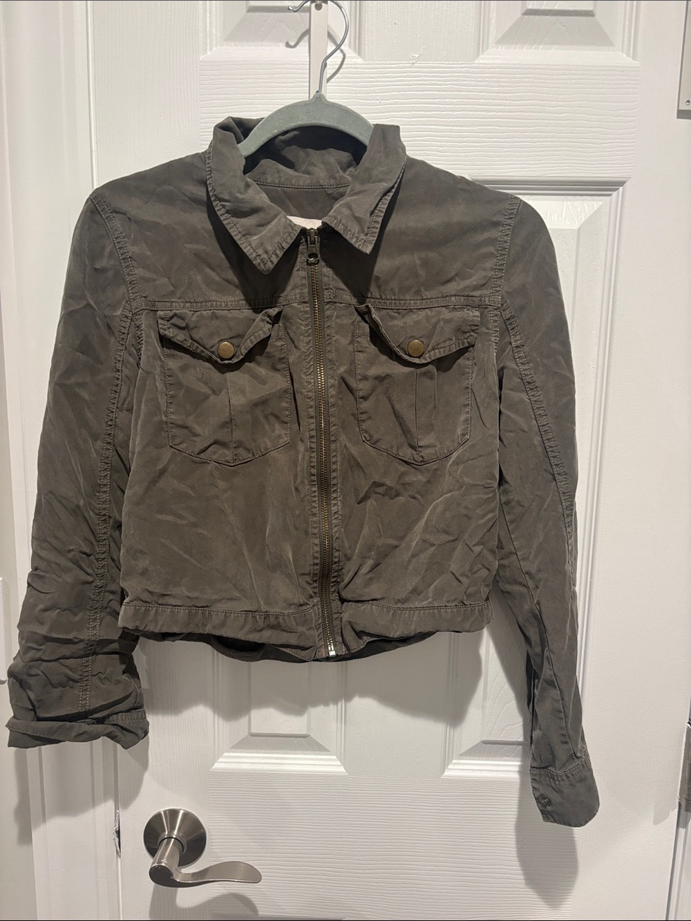Mossimo Supply Co. Olive Zip-Front Utility Jacket